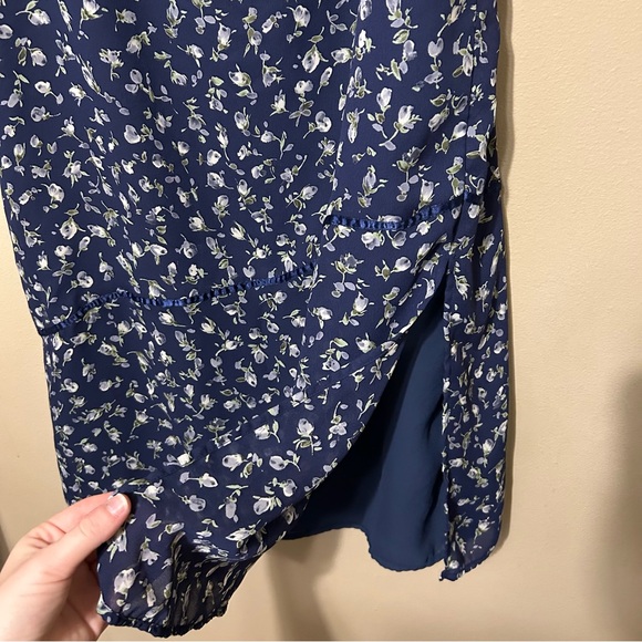 Worthington Navy Floral Y2K Maxi Skirt Sz 10 - Picture 3 of 9